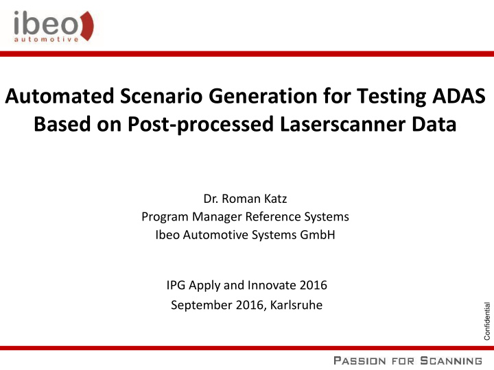 automated scenario generation for testing adas based on