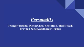 Personality  Deangely Batista, Dustin Chen, Kelly Ruiz , Thao Thach,  Brayden Neitch, and Samir
