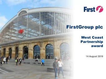 FirstGroup plc  West Coast  Partnership  award  14 August 2019  14 August 2019  FirstGroup West