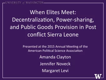 Presented  at  the  2015  Annual  Mee2ng  of  the        American