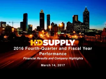 Performance  Financial Results and Company Highlights  March 14, 2017  1  Disclaimers