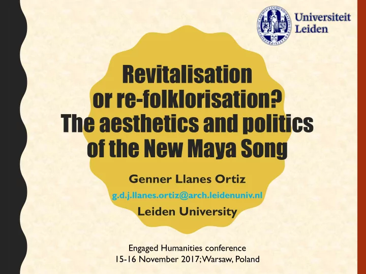 revitalisation or re folklorisation the aesthetics and