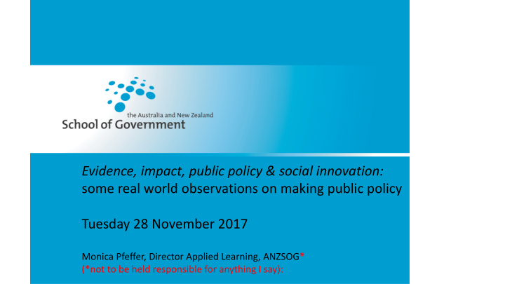 evidence impact public policy social innovation some real