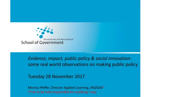 evidence impact public policy social innovation some real