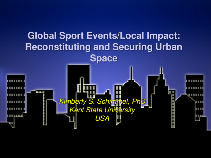 reconstituting and securing urban