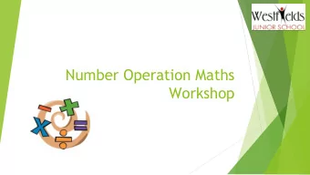 Number Operation Maths  Workshop  Warming up our brains for Maths  What is you favourite ice