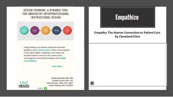 Empathy: The Human Connection to Patient Care  by Cleveland Clinic  Test Your E  Empathy  1. Give