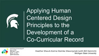Applying Human  Centered Design  Principles to the  Development of a  Co-Curricular Record