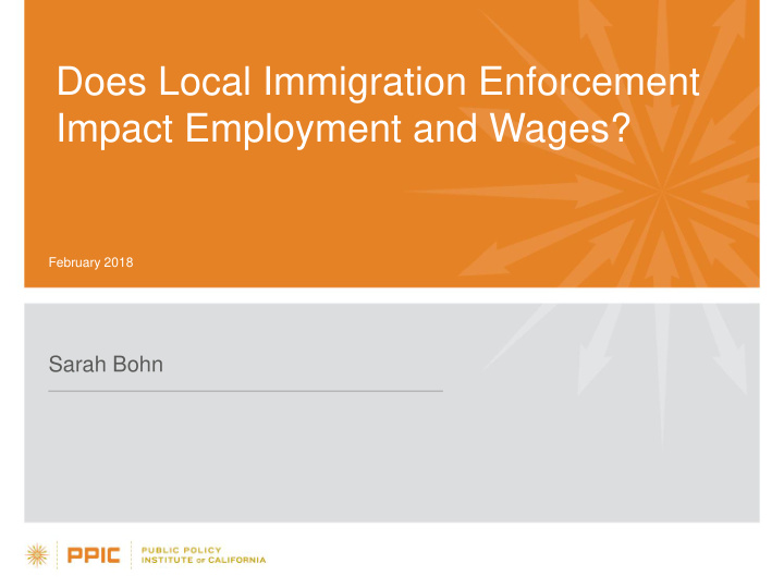 does local immigration enforcement impact employment and
