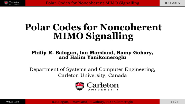 polar codes for noncoherent mimo signalling