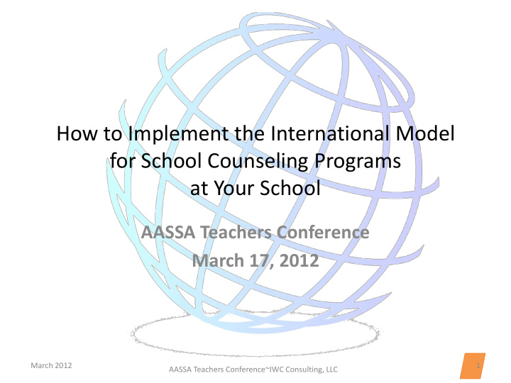 how to implement the international model