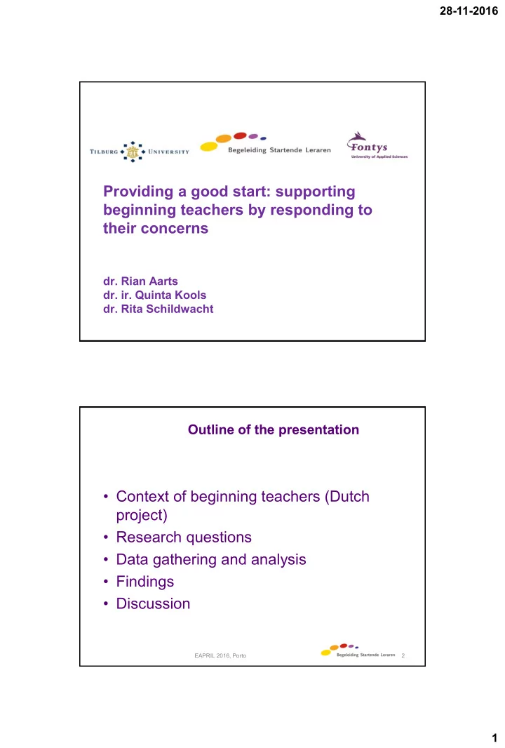 providing a good start supporting beginning teachers by