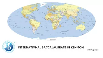 INTERNATIONAL BACCALAUREATE IN KEN-TON  2017 update  NUMBER OF DIPLOMA PROGRAM SCHOOLS  IB Africa,