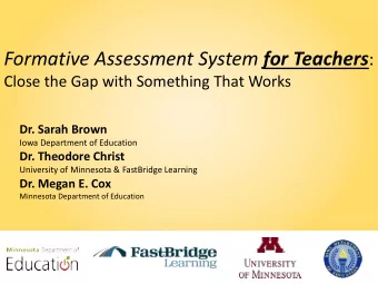 Caveats &amp; Disclosures  Potential Conflicts of Interest    Theodore J. Christ, PhD has