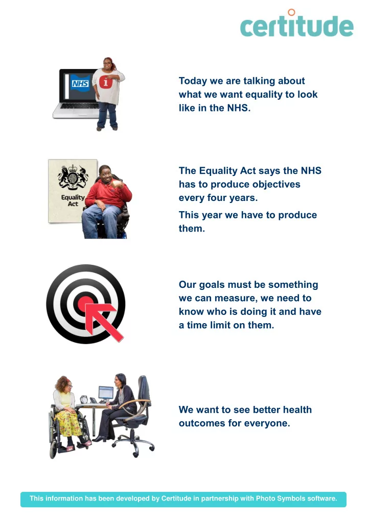 today we are talking about what we want equality to look