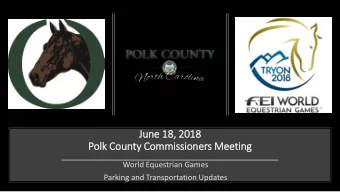 Polk  lk County Commissioners Meeting  World Equestrian Games  Parking and Transportation Updates