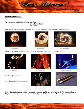 *  M  a  s  c  h  a  :  P  r    s  e  n  tta  a  tti  iio  o  n  *  *  M  Ma  as  sc  ch  ha  a