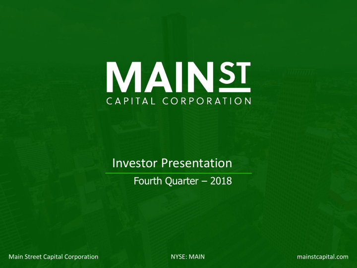 investor presentation