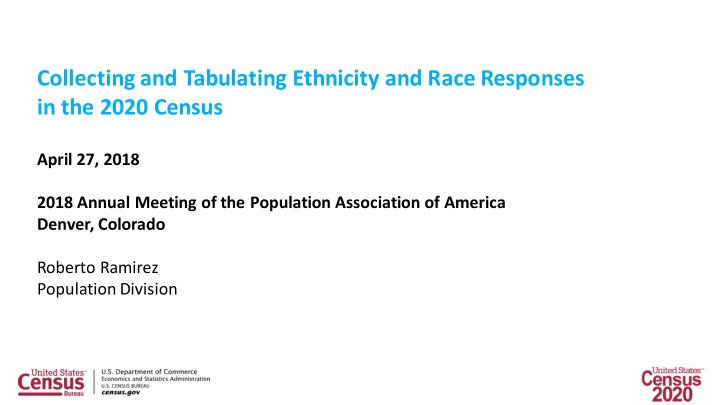 collecting and tabulating ethnicity and race responses in