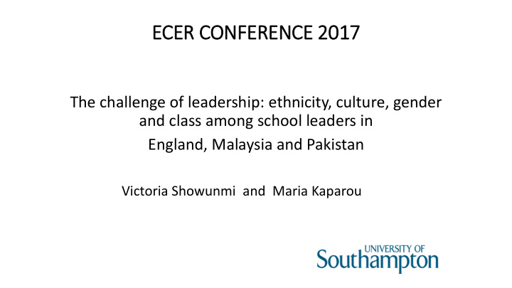 ecer conference 2017
