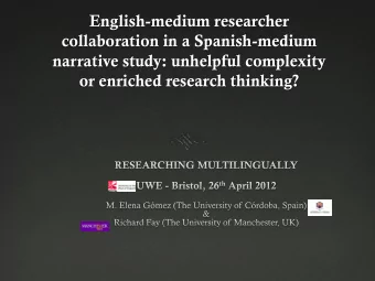 or enriched research thinking? 1. Project  review &amp; research  The Educational Project