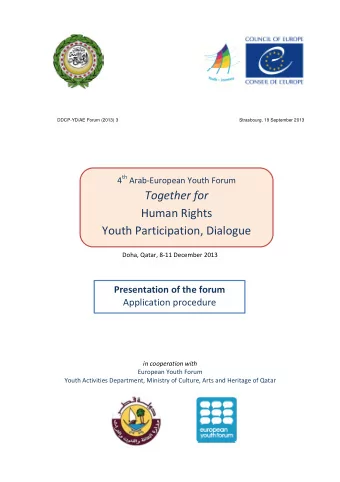 Together for Human Rights Youth Participation, Dialogue Doha, Qatar, 8  11 December 2013