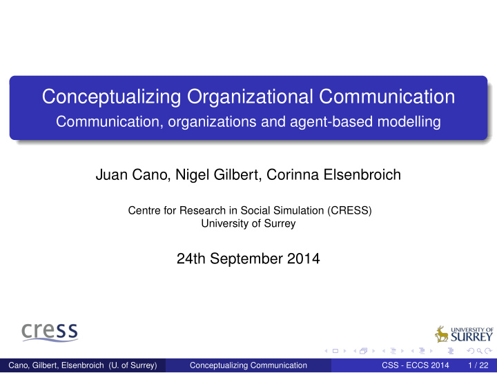 conceptualizing organizational communication