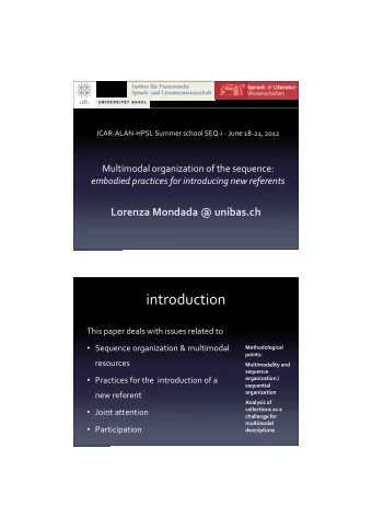 introduction  This  paper  deals  with  issues  related  to  Sequence