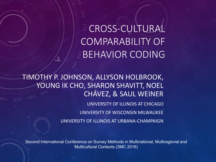 cross cultural comparability of behavior coding
