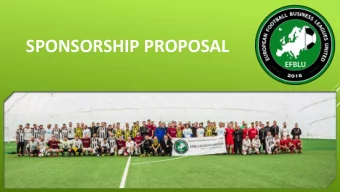 SPONSORSHIP PROPOSAL  ABOUT EFBLU  Founding meeting took place on 19th  November 2016 in Krakw