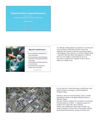 Typhoid and Other Surgical Emergencies  Considering the Challenges to Surgical Practice in Northern