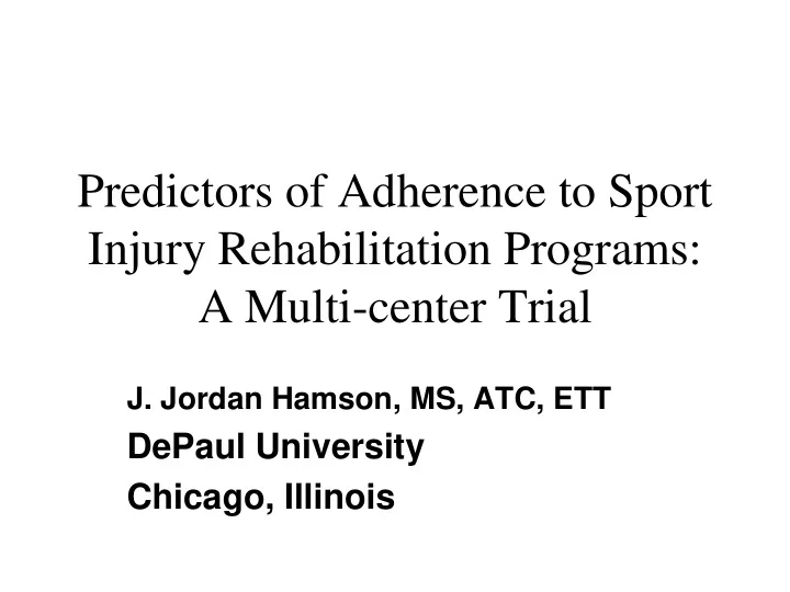 injury rehabilitation programs