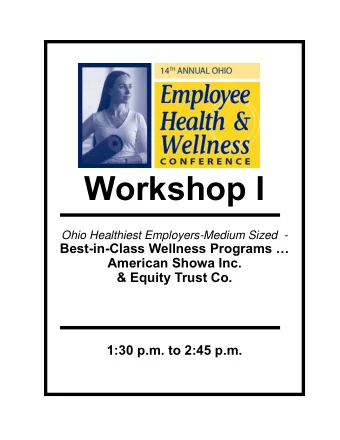 Workshop I Ohio Healthiest Employers-Medium Sized  -  Best-in-Class Wellness Programs   American