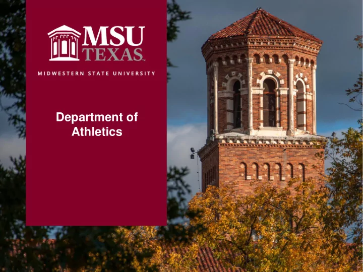 athletics department of athletics