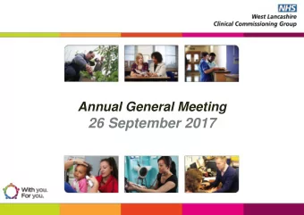 26 September 2017  Annual General Meeting (AGM)  Our Annual Report and Accounts for  2016/17 is