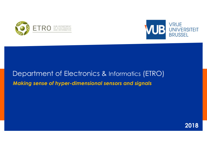 department of electronics amp informatics etro