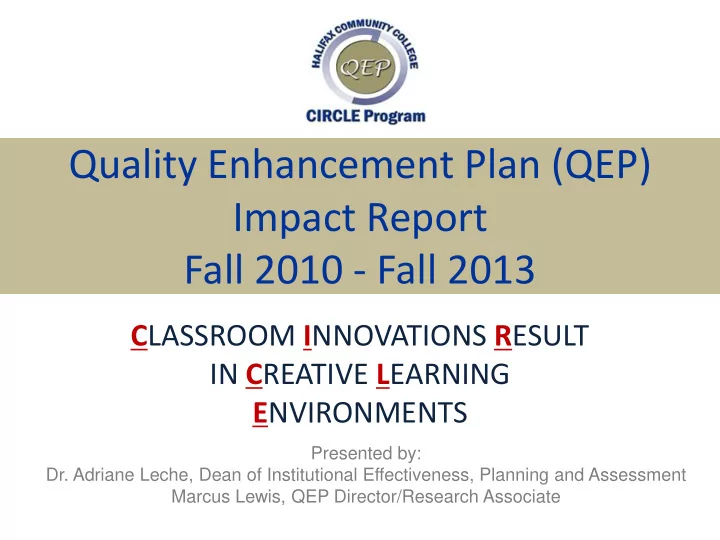 quality enhancement plan qep