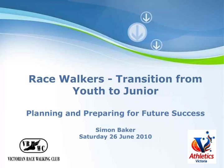 race walkers transition from youth to junior