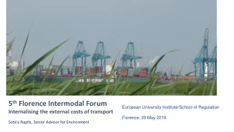 5 th Florence Intermodal Forum  European University Institute/School of Regulation  Internalising