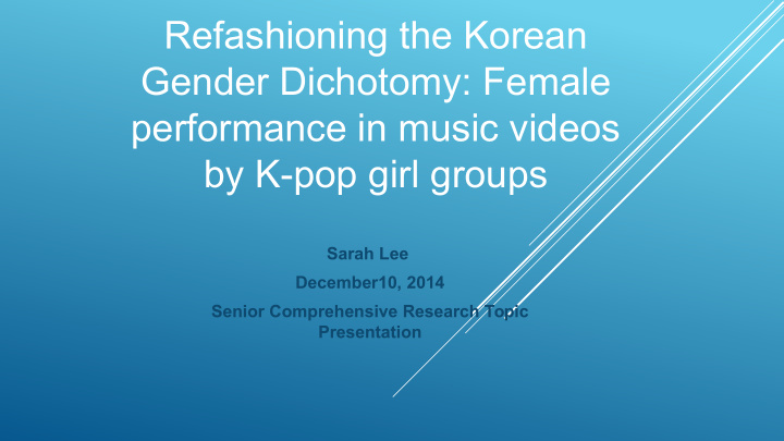 refashioning the korean gender dichotomy female