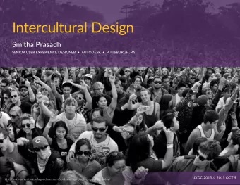 Intercultural Design  Smitha Prasadh SENIOR USER EXPERIENCE DESIGNER   AUTODESK   PITTSBURGH,