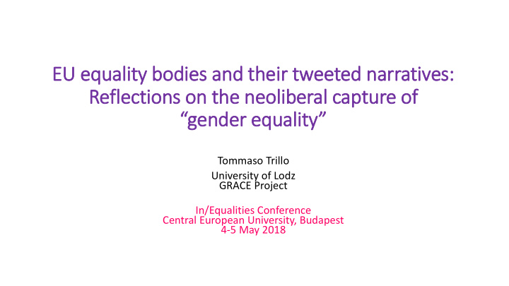 eu equality bodies and their tweeted narratives