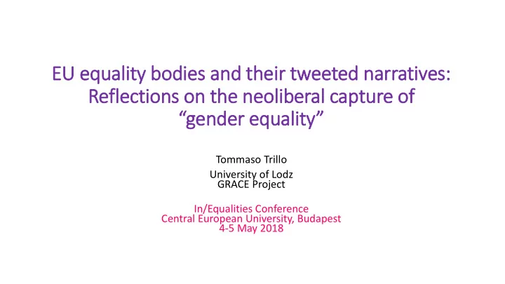 eu equality bodies and their tweeted narratives