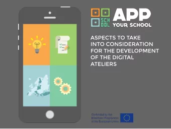 ASPECTS TO TAKE  INTO CONSIDERATION  FOR THE DEVELOPMENT  OF THE DIGITAL  ATELIERS  DEFINITION