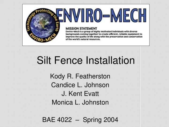 silt fence installation
