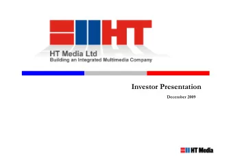 Investor Presentation  December 2009  HTML addresses a large &amp; growing value pool through its