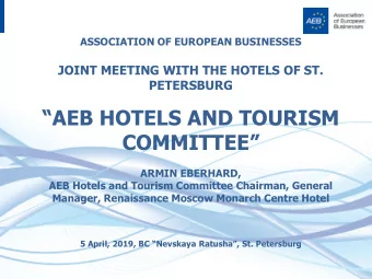 COMMITTEE  ARMIN EBERHARD,  AEB Hotels and Tourism Committee Chairman, General  Manager,