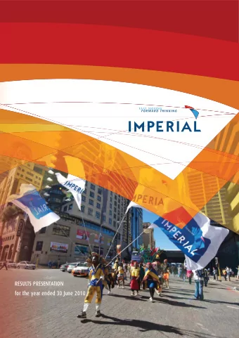 RESULTS PRESENTATION  for the year ended 30 June 2010  RESULTS PRESENTATION  FOR THE YEAR ENDED