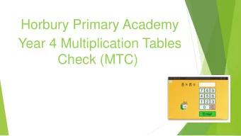 Horbury Primary Academy  Year 4 Multiplication Tables  Check (MTC)  This is a question from a  Year