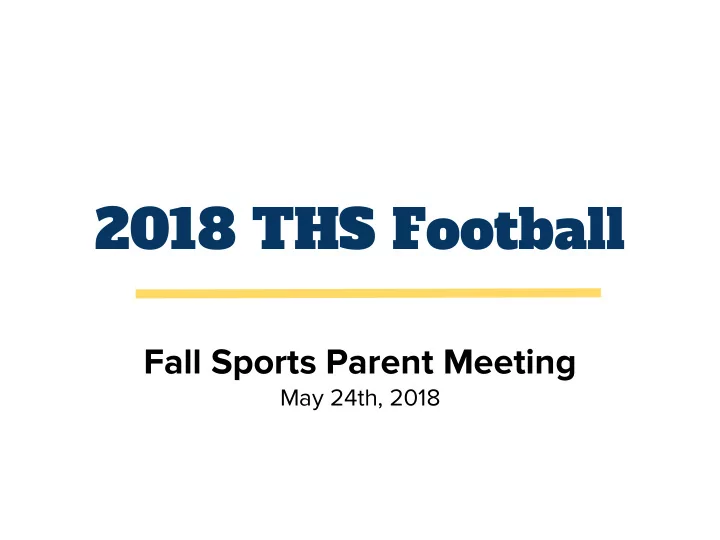 2018 ths football